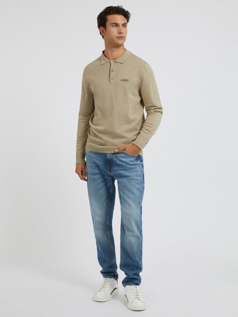 Pull Rayé Polo Gris Guess