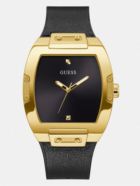 Montre Analogique Guess En Cuir Noir