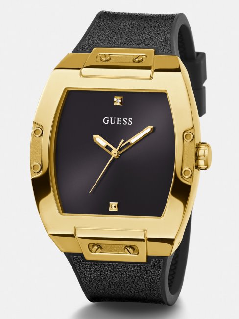 Montre Analogique Guess En Cuir Noir