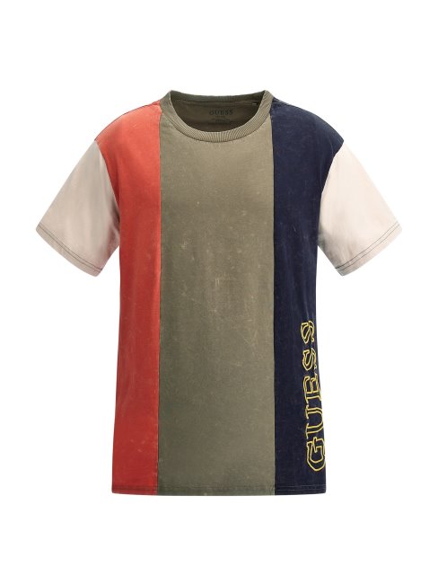 Tee Shirt Guess Color Block Blanc Multi