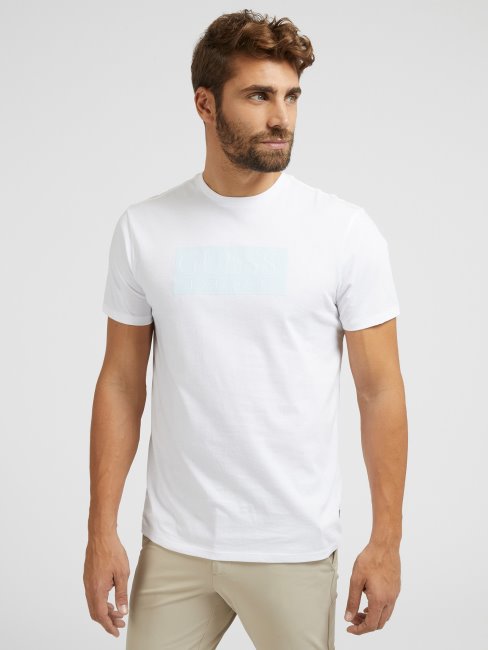 Tee Shirt Guess Devant Logo Blanc Neuf
