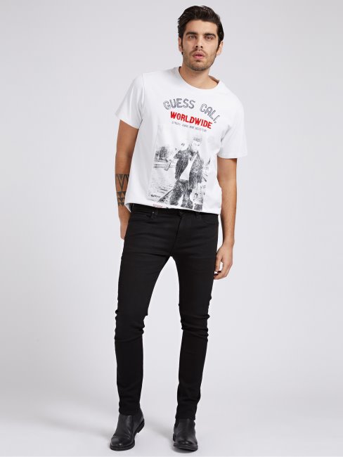 Pantalon En Jean Coupe Super Skinny Guess Noir