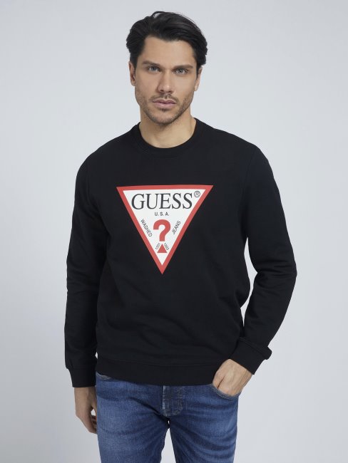 Sweat Logo Triangle Noir Guess