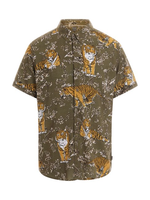 Guess Chemise Imprimée Tigres Marron