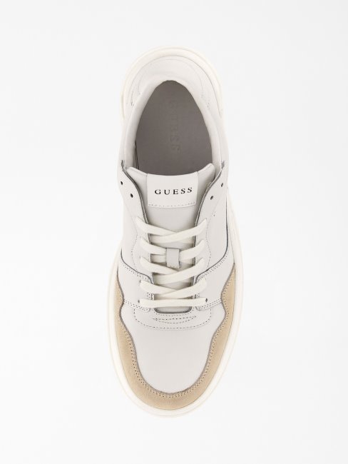 Paniers Ciano En Cuir Mélangé Blanc Guess