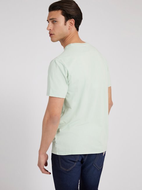 T-shirt Vert à Col Rond Guess