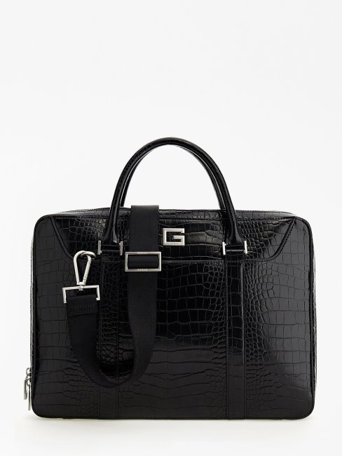 Sac Calabria Imprimé Croco Guess Noir