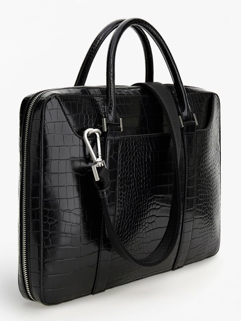 Sac Calabria Imprimé Croco Guess Noir