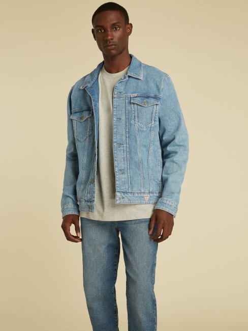 Guess Veste En Jean Slim Bleu Clair