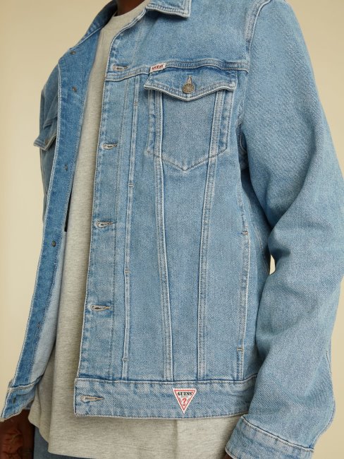 Guess Veste En Jean Slim Bleu Clair