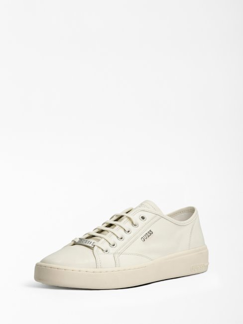 Guess Sneaker Verona En Cuir Véritable Blanc