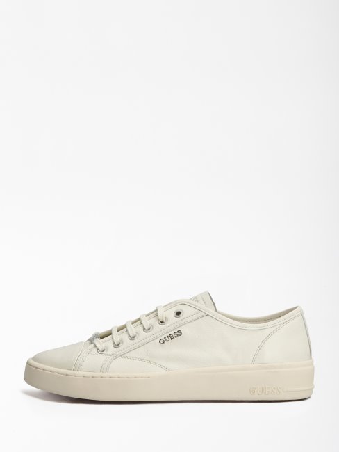 Guess Sneaker Verona En Cuir Véritable Blanc