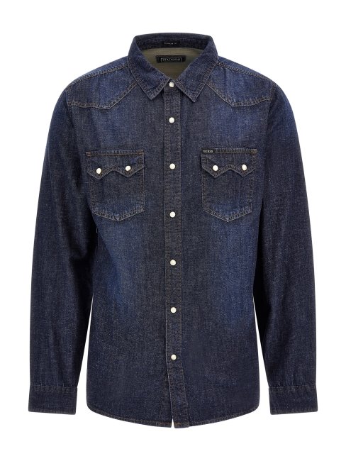 Chemise En Jean Regular Fit Bleu Guess