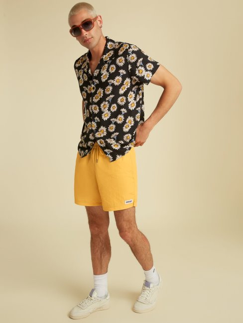 Chemise Noire Imprimé Fleuri All-over Guess