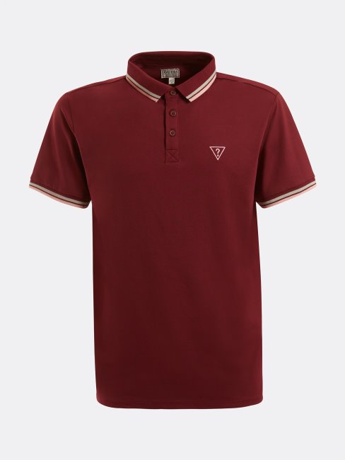 Guess Polo Triangle Logo Bordeaux