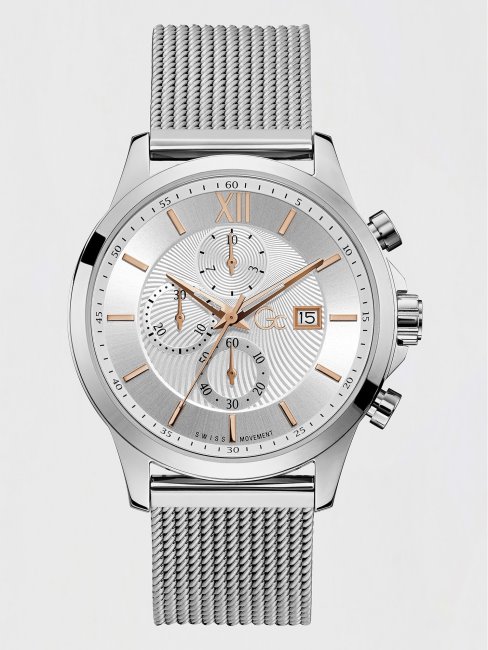 Montre Chronographe En Acier Gc Marron Guess