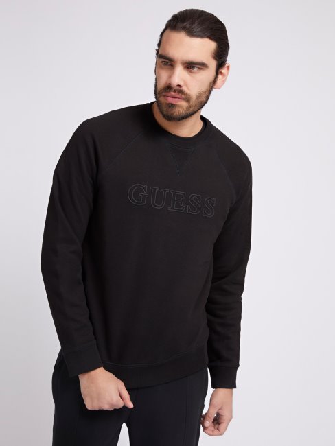 Guess Sweat Logo Sur Le Devant Noir