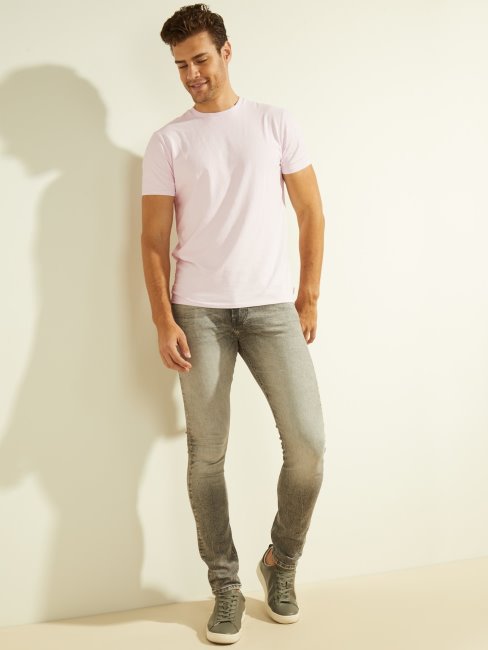 Tee Shirt Guess Col Rond Violet