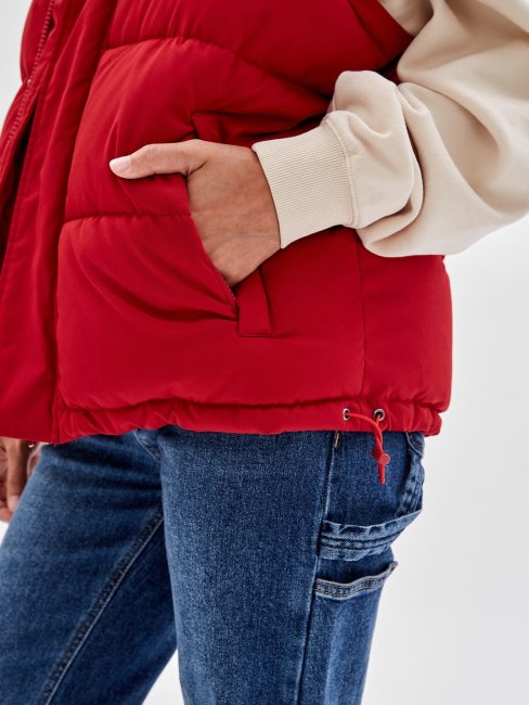 Doudoune Manches Amovibles Guess Rouge