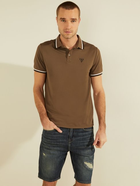 Polo Guess Logo Triangle Marron
