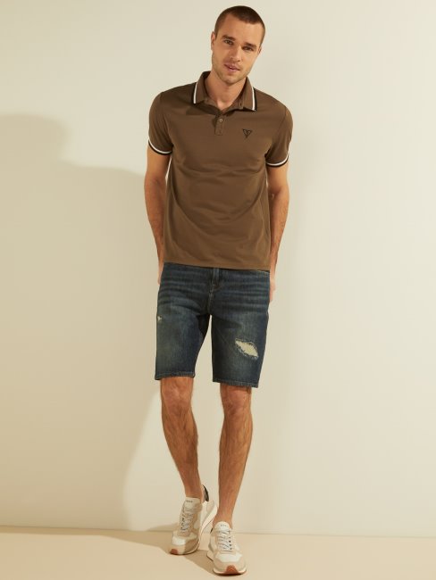 Polo Guess Logo Triangle Marron