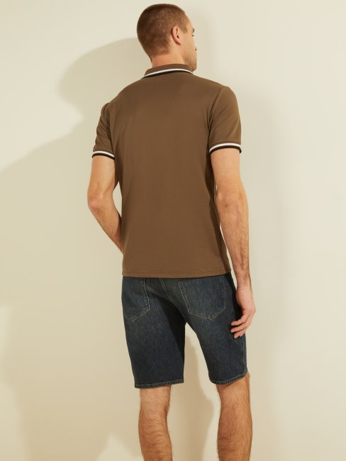 Polo Guess Logo Triangle Marron