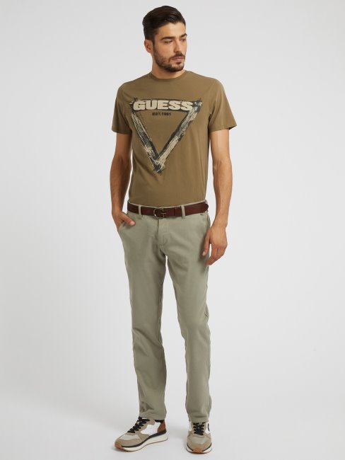 Tee Shirt Logo Triangle Vert Guess