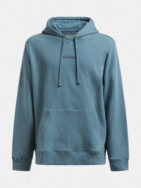 Sweat Bleu Clair à Capuche Logo Guess