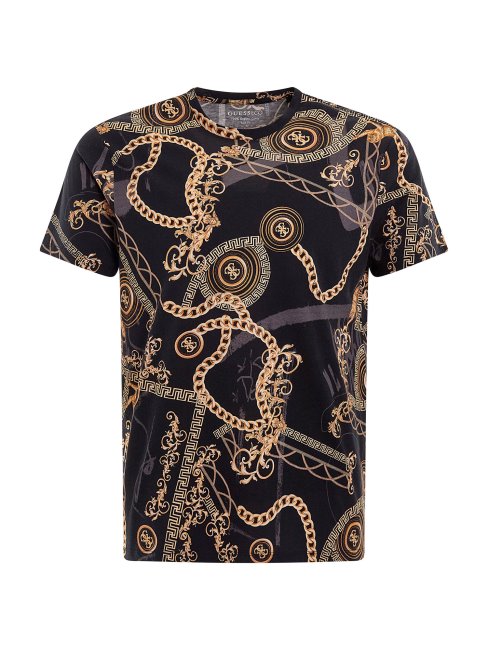 T-shirt Guess Noir Multi Imprimé Baroque