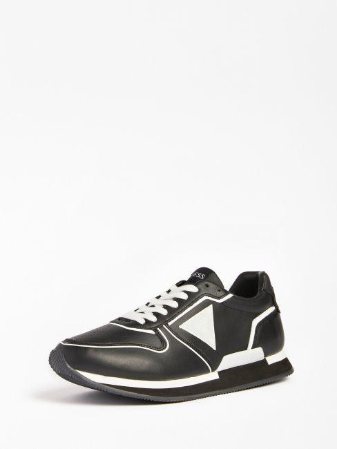 Potenza Chaussure De Course à Empiècement En Cuir Guess Noir