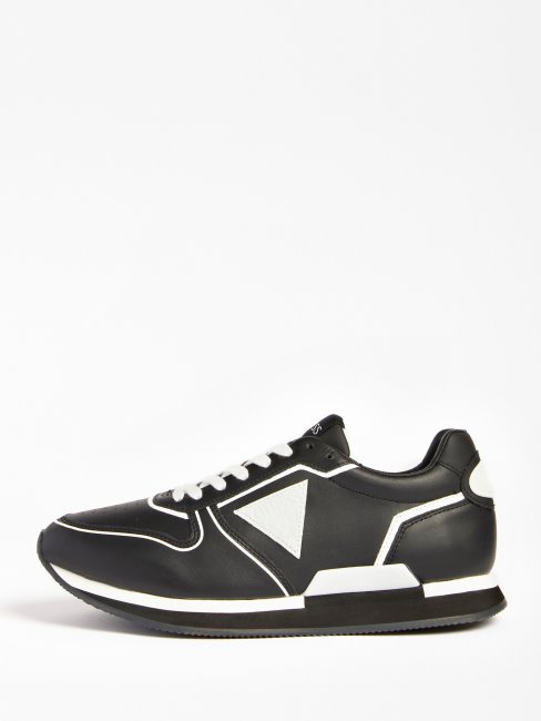 Potenza Chaussure De Course à Empiècement En Cuir Guess Noir