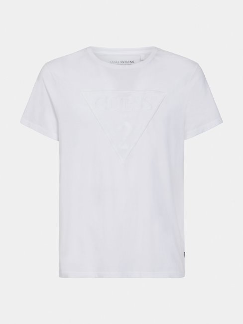Tee Shirt Guess Logo Triangle Blanc