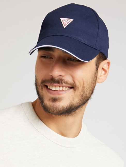 Guess Casquette De Baseball Bleue à Logo Triangle