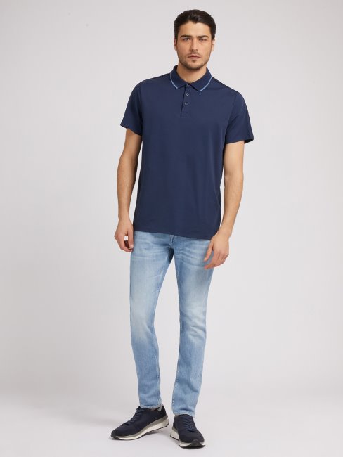 Polo Regular Fit Bleu Guess