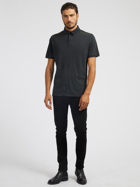 Polo Patch Logo Guess Noir
