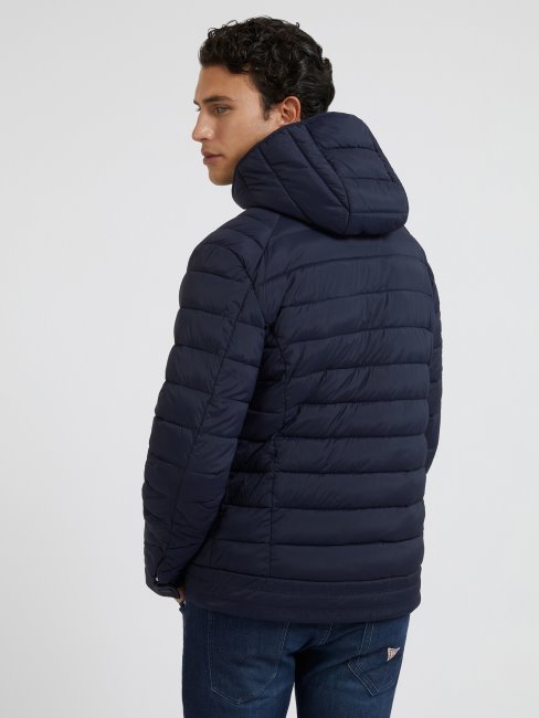 Doudoune Bleue En Nylon Stretch Technique Guess