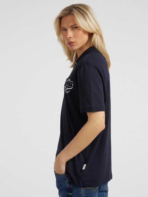 Polo Bleu Logo Brodé Guess
