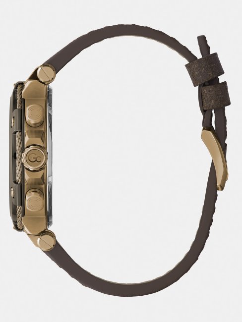 Montre Chronographe Guess Marron En Cuir Véritable Gc