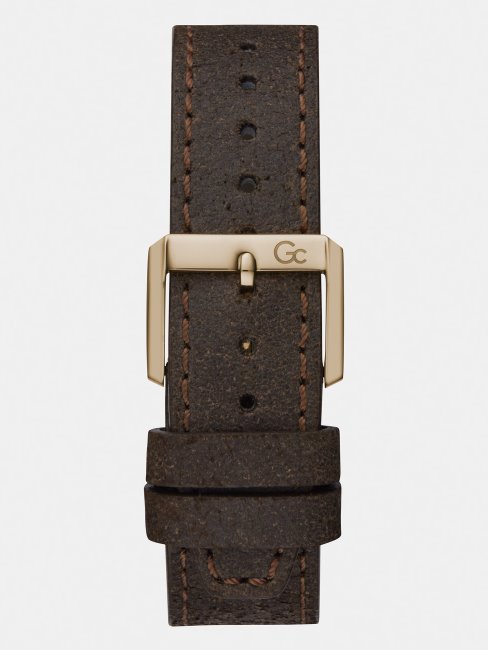 Montre Chronographe Guess Marron En Cuir Véritable Gc