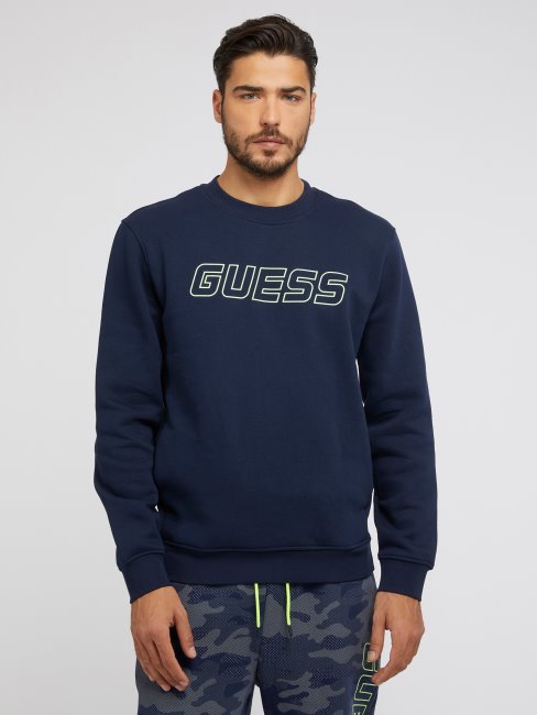 Sweat Logo Devant Guess Bleu