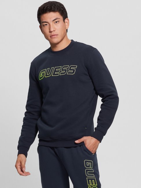Sweat Logo Devant Guess Bleu