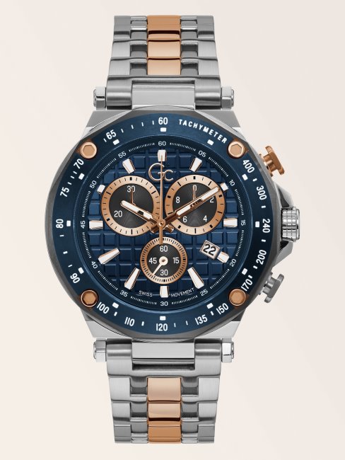 Montre Chronographe Guess Gc En Acier Argentée