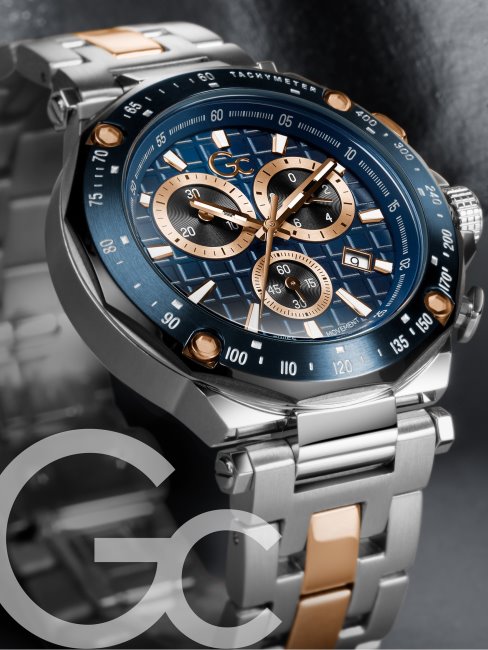Montre Chronographe Guess Gc En Acier Argentée