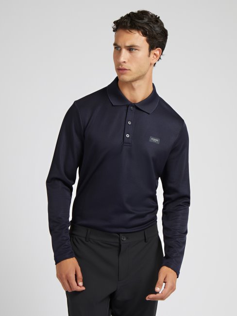 Polo Manches Longues Bleu Guess