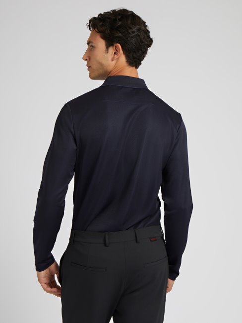 Polo Manches Longues Bleu Guess