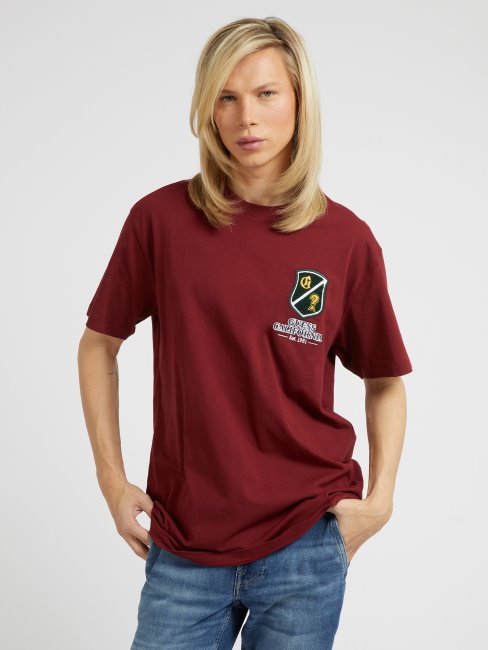 Tee Shirt Guess Patch Bordeaux