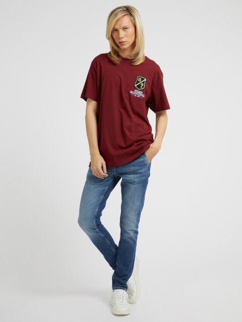 Tee Shirt Guess Patch Bordeaux