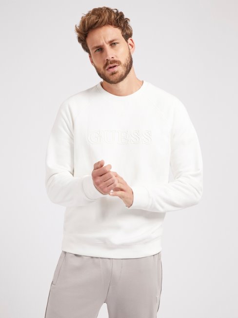 Sweat Logo Devant Guess Blanc Tendance