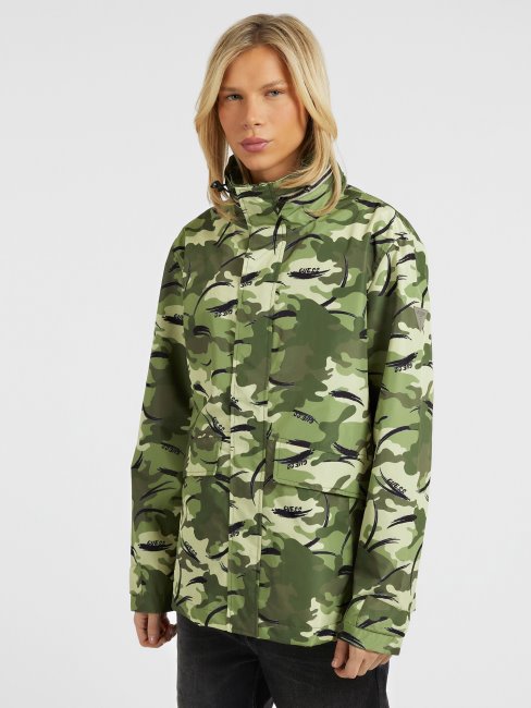 Imperméable Camouflage Vert Guess