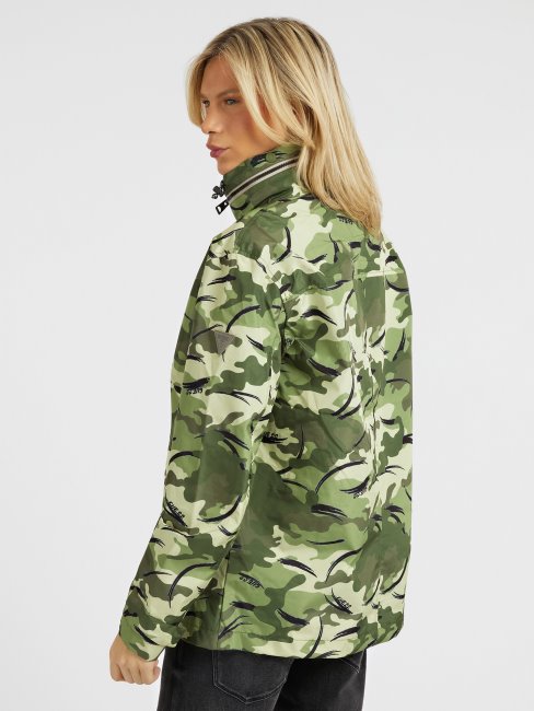 Imperméable Camouflage Vert Guess